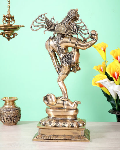 Brass Dancing Shiva – Unique Sculpture 21 inch - Budhshiv.com