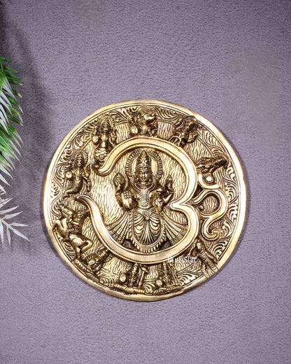 Brass Dashavatar Wall Hanging Round Plate | 8" Diameter | Intricate Carvings - Budhshiv.com