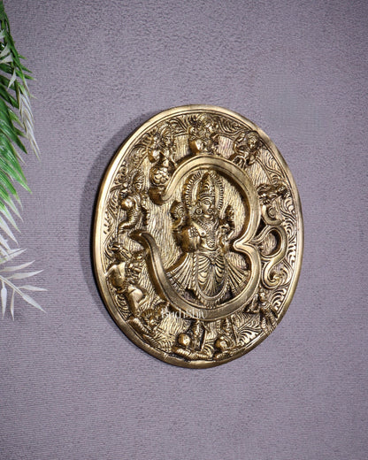 Brass Dashavatar Wall Hanging Round Plate | 8" Diameter | Intricate Carvings - Budhshiv.com
