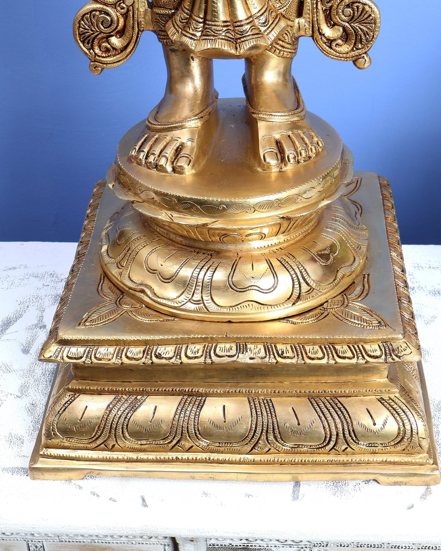 Brass Deep Lady with Multiple Arms & Diyas – Grand Traditional Welcome Statue (48 Inch) - Budhshiv.com