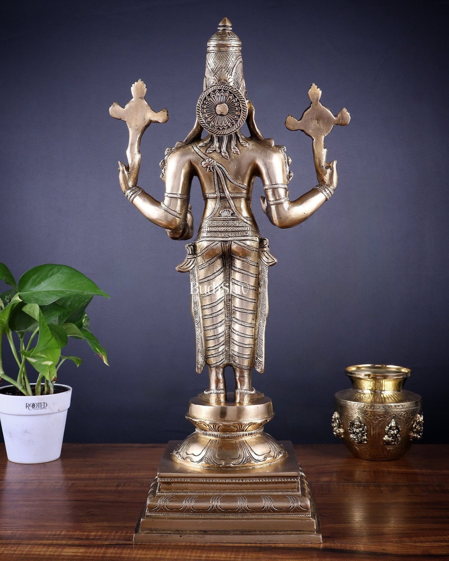 Brass Dhanvantari Sculpture - 20" Height - Budhshiv.com