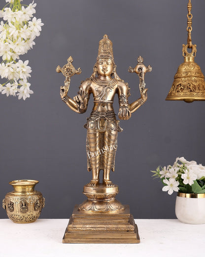 Brass Dhanvantari statue - 20" Height - Budhshiv.com