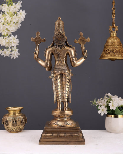 Brass Dhanvantari statue - 20" Height - Budhshiv.com