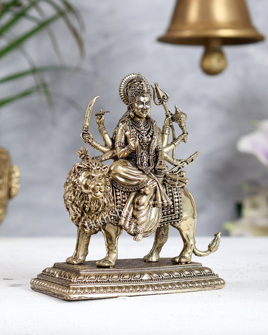 Brass Durga Ambe Mata Idol 4.5 Inch | Handcrafted Statue – BudhShiv - Budhshiv.com