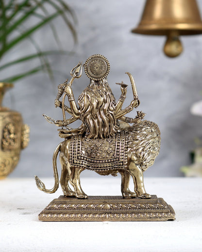 Brass Durga Ambe Mata Idol 4.5 Inch | Handcrafted Statue – BudhShiv - Budhshiv.com