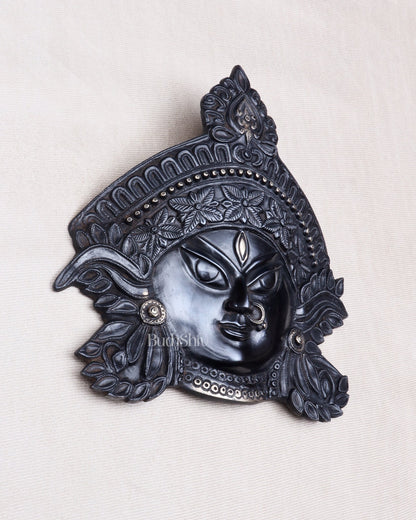 Brass Durga Wall Hanging 8x11 inch black edition - Budhshiv.com