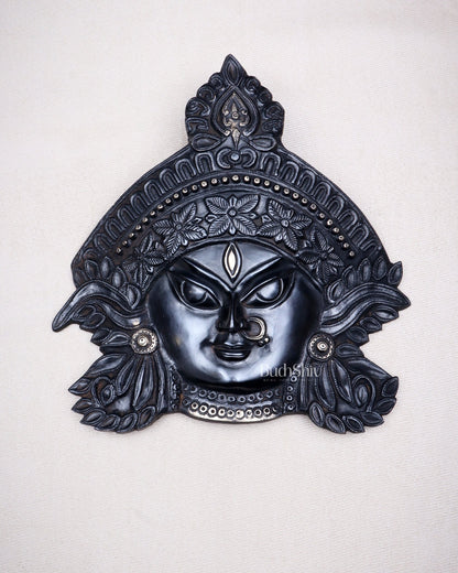 Brass Durga Wall Hanging 8x11 inch black edition - Budhshiv.com