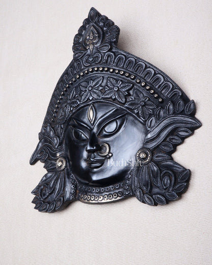 Brass Durga Wall Hanging 8x11 inch black edition - Budhshiv.com