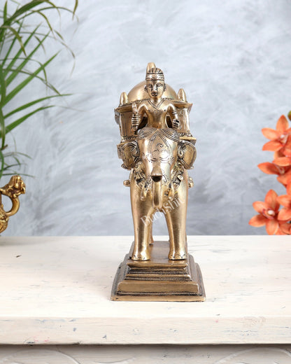 Brass Elephant with Rider and Royal Palki Showpiece | Maharaja Elephant Sculpture - Budhshiv.com