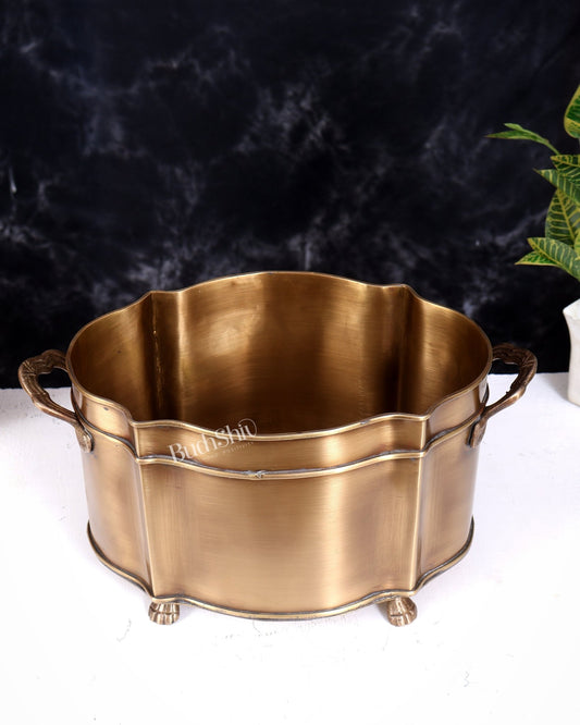 Brass Flower/Fruit Basket for Home Decor 13 inch wide - Budhshiv.com