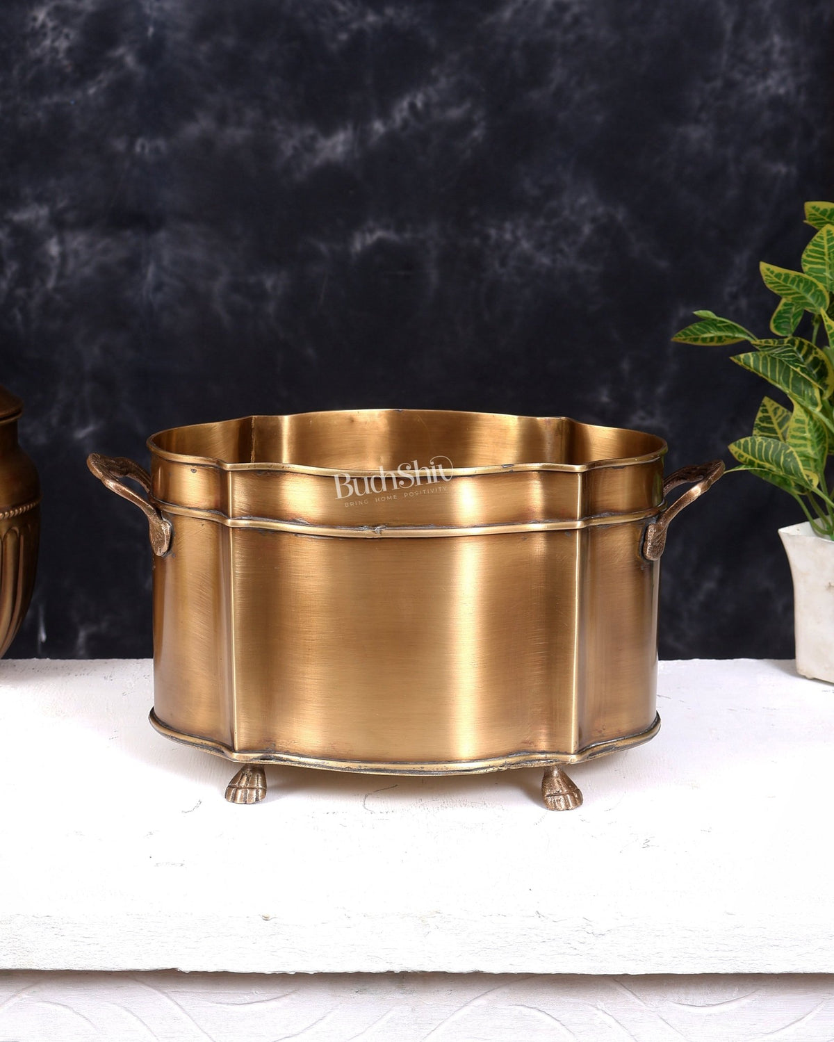 Brass Flower/Fruit Basket for Home Decor 13 inch wide - Budhshiv.com