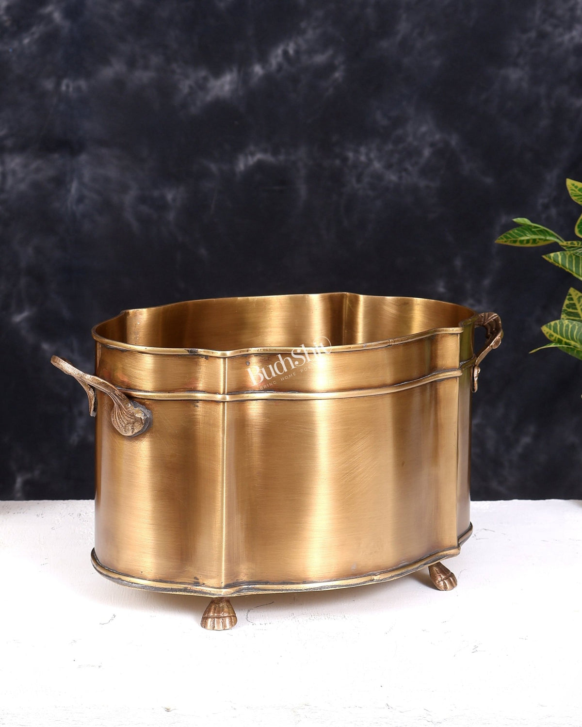 Brass Flower/Fruit Basket for Home Decor 13 inch wide - Budhshiv.com