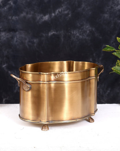 Brass Flower/Fruit Basket for Home Decor 13 inch wide - Budhshiv.com