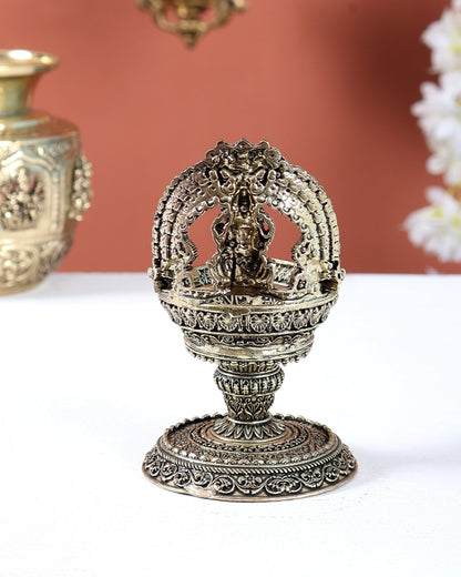 Brass Gajalakshmi Kamatchi Vilakku | Superfine Lakshmi Deepam for Puja 4.5" - Budhshiv.com