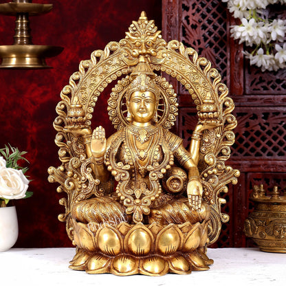Brass Ganesh Lakshmi Saraswati large idols 15 inch - Budhshiv.com
