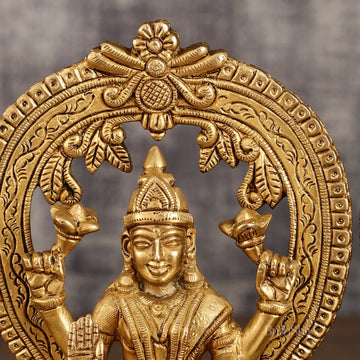 Brass Ganesha and Lakshmi Statues | 7 Inch - Budhshiv.com
