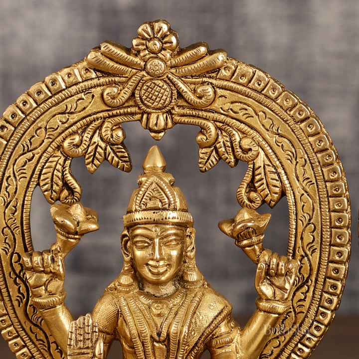Brass Ganesha and Lakshmi Statues | 7 Inch - Budhshiv.com