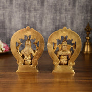 Brass Ganesha and Lakshmi Statues | 7 Inch - Budhshiv.com