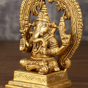Brass Ganesha and Lakshmi Statues | 7 Inch - Budhshiv.com