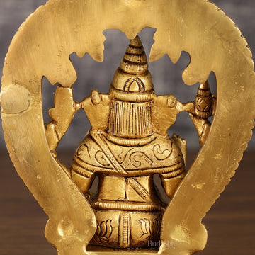 Brass Ganesha and Lakshmi Statues | 7 Inch - Budhshiv.com