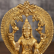 Brass Ganesha and Lakshmi Statues | 7 Inch - Budhshiv.com