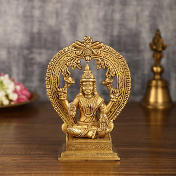 Brass Ganesha and Lakshmi Statues | 7 Inch - Budhshiv.com