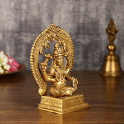 Brass Ganesha and Lakshmi Statues | 7 Inch - Budhshiv.com