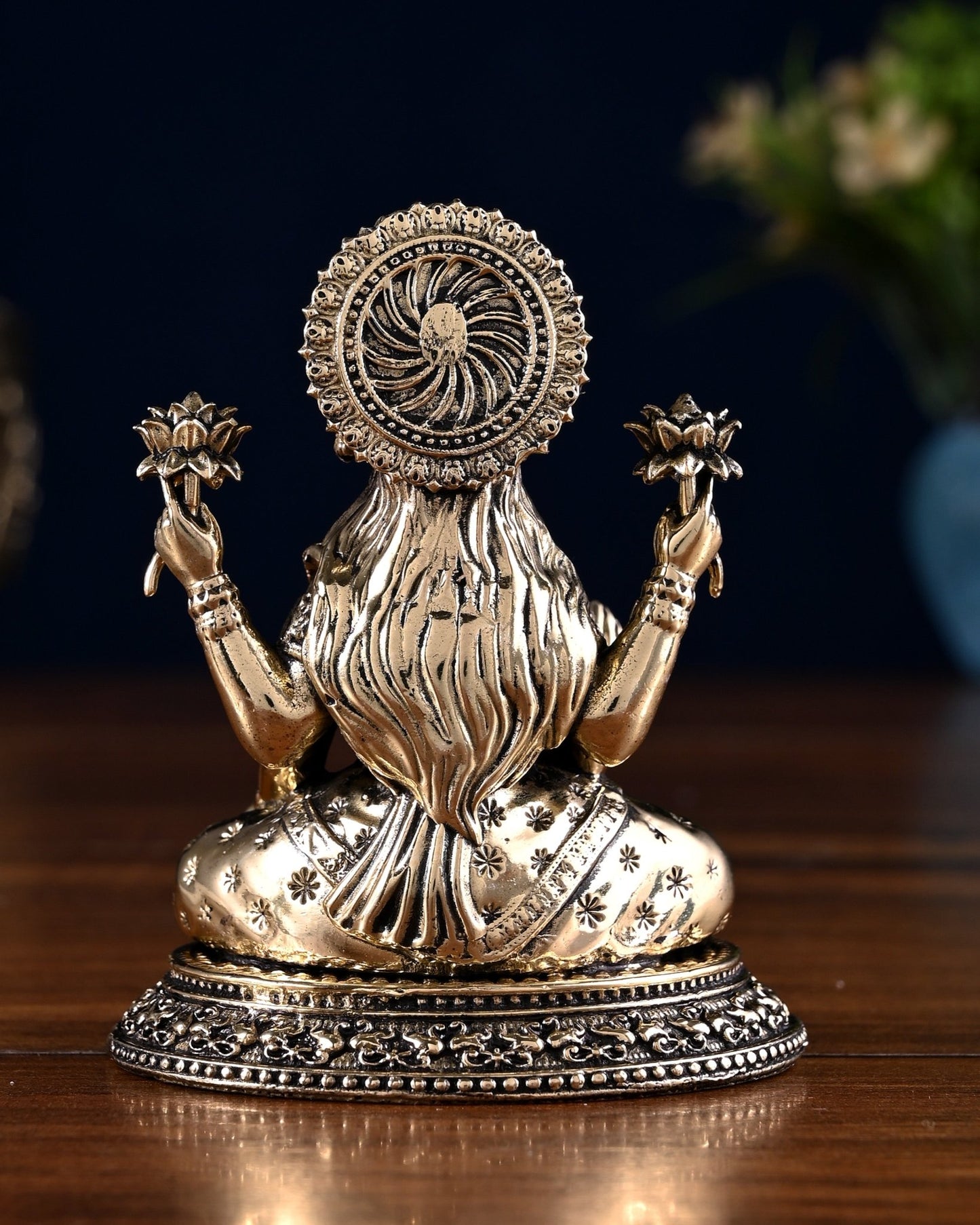 Brass Ganesha Lakshmi Idol Pair – 3.5 Inch - Budhshiv.com