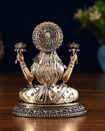 Brass Ganesha Lakshmi Idol Pair – 3.5 Inch - Budhshiv.com