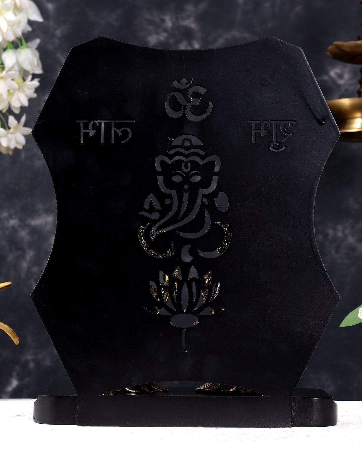Brass Ganesha Lakshmi on Temple Frame — Diwali Gift 12 inch - Budhshiv.com