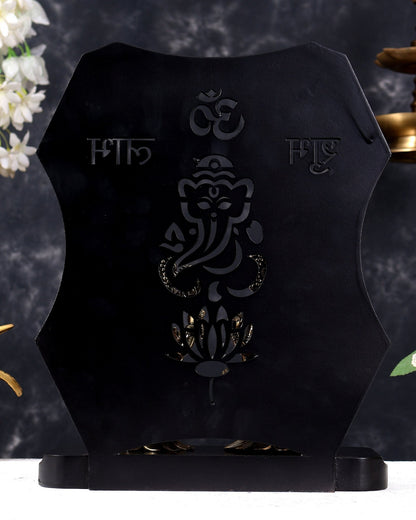 Brass Ganesha Lakshmi on Temple Frame — Diwali Gift 12 inch - Budhshiv.com