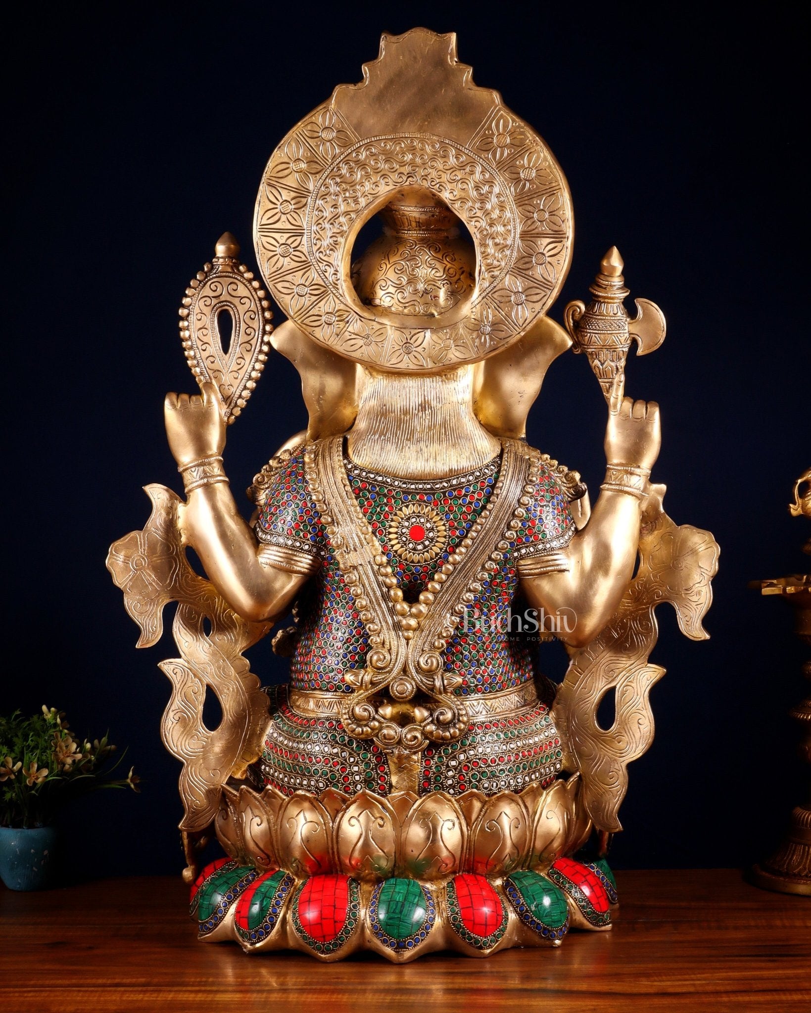 Brass Ganesha Large Sized Statue 30" - Budhshiv.com
