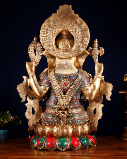 Brass Ganesha Large Sized Statue 30" - Budhshiv.com