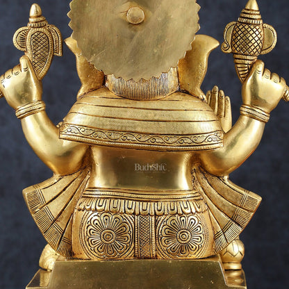 Brass Ganesha Statue – 16.5 Inch - Budhshiv.com