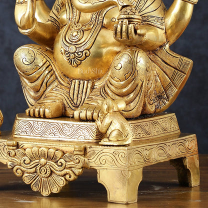 Brass Ganesha Statue – 16.5 Inch - Budhshiv.com