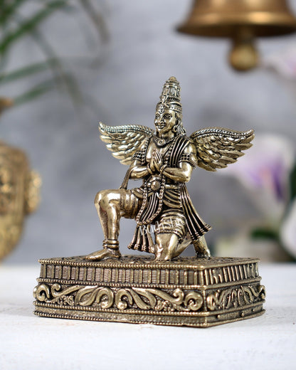 Brass Garuda Idol Anjali Mudra Murti 3.2" - Budhshiv.com