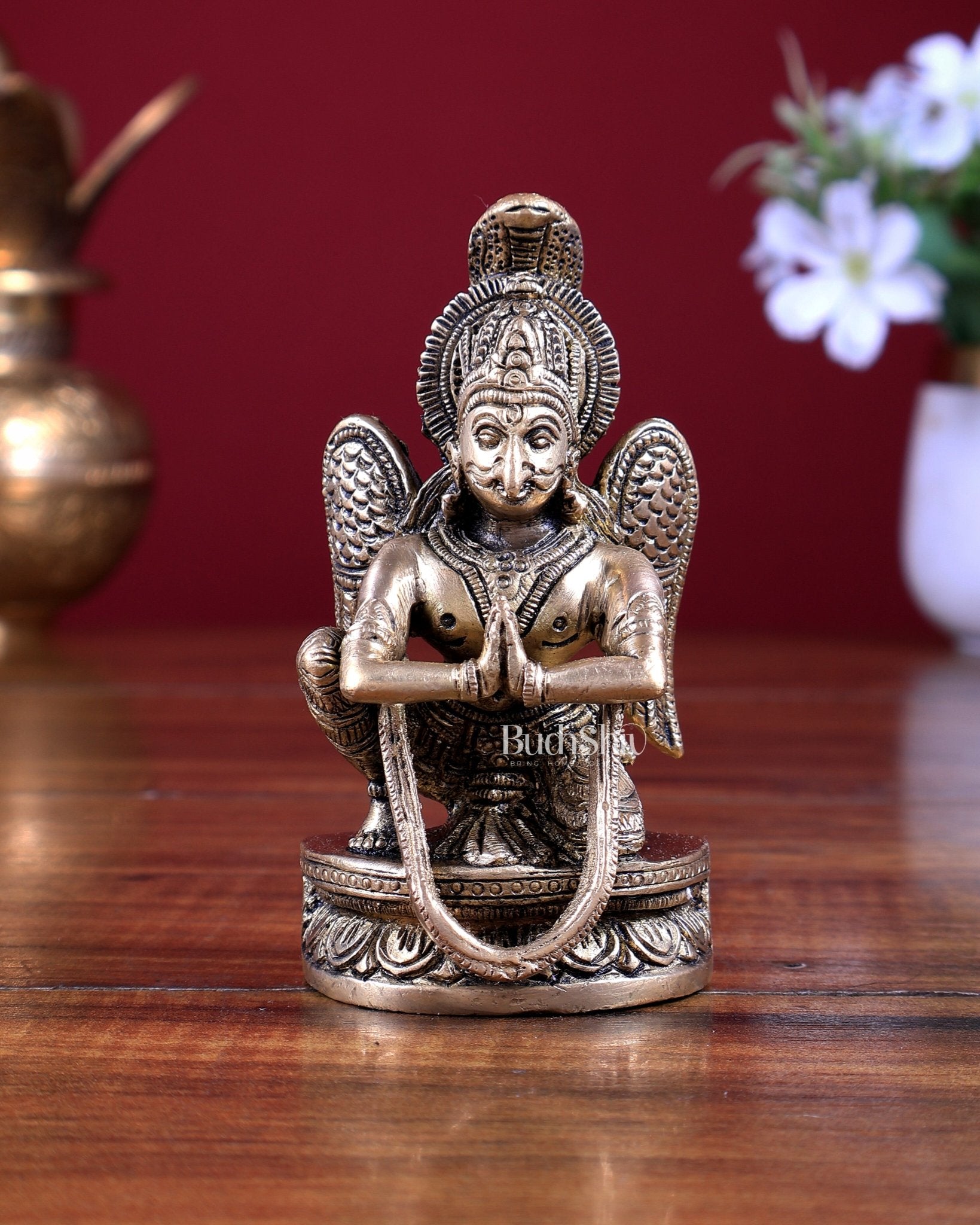 Brass Garuda Small Statue 4" - Budhshiv.com