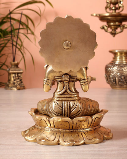 Brass Goddess Annapurna Idol | 7 Inch Superfine Murti - Budhshiv.com