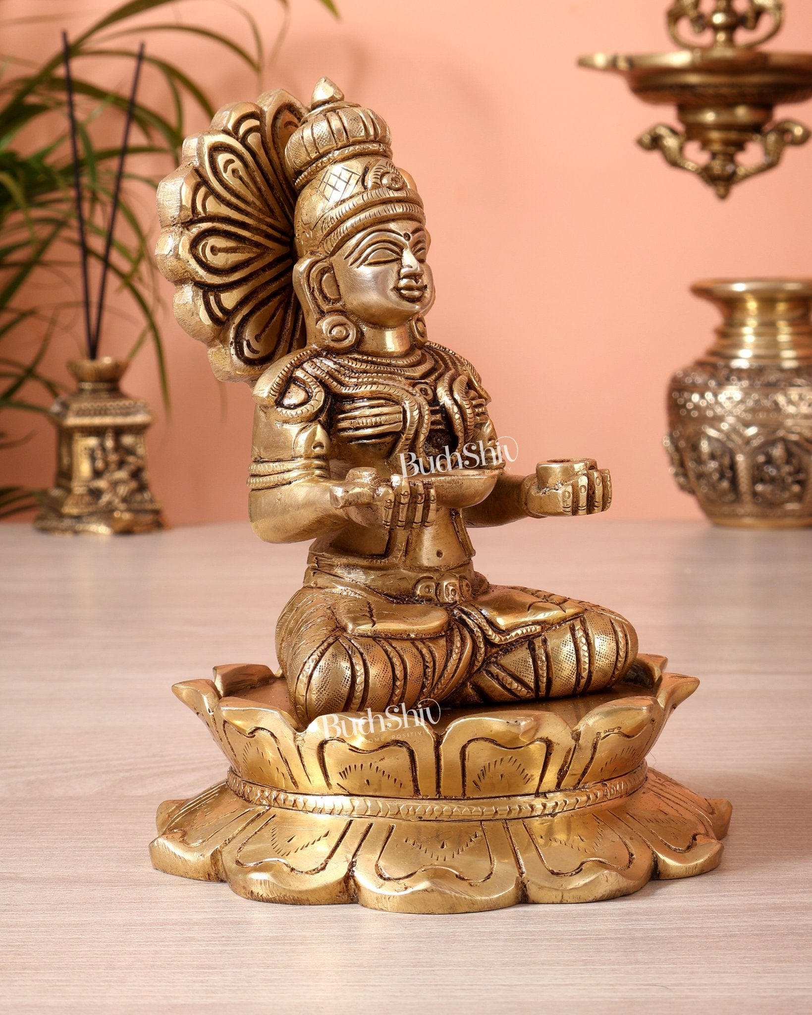 Brass Goddess Annapurna Idol | 7 Inch Superfine Murti - Budhshiv.com