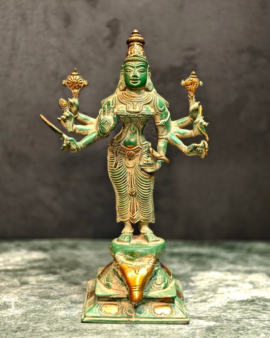 Brass Goddess Narayani Statue | 12" - Budhshiv.com