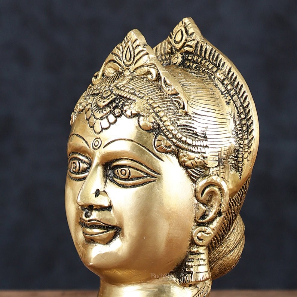 Brass Goddess Parvati Gauri Face Statue | Beautiful Features | 7 ...