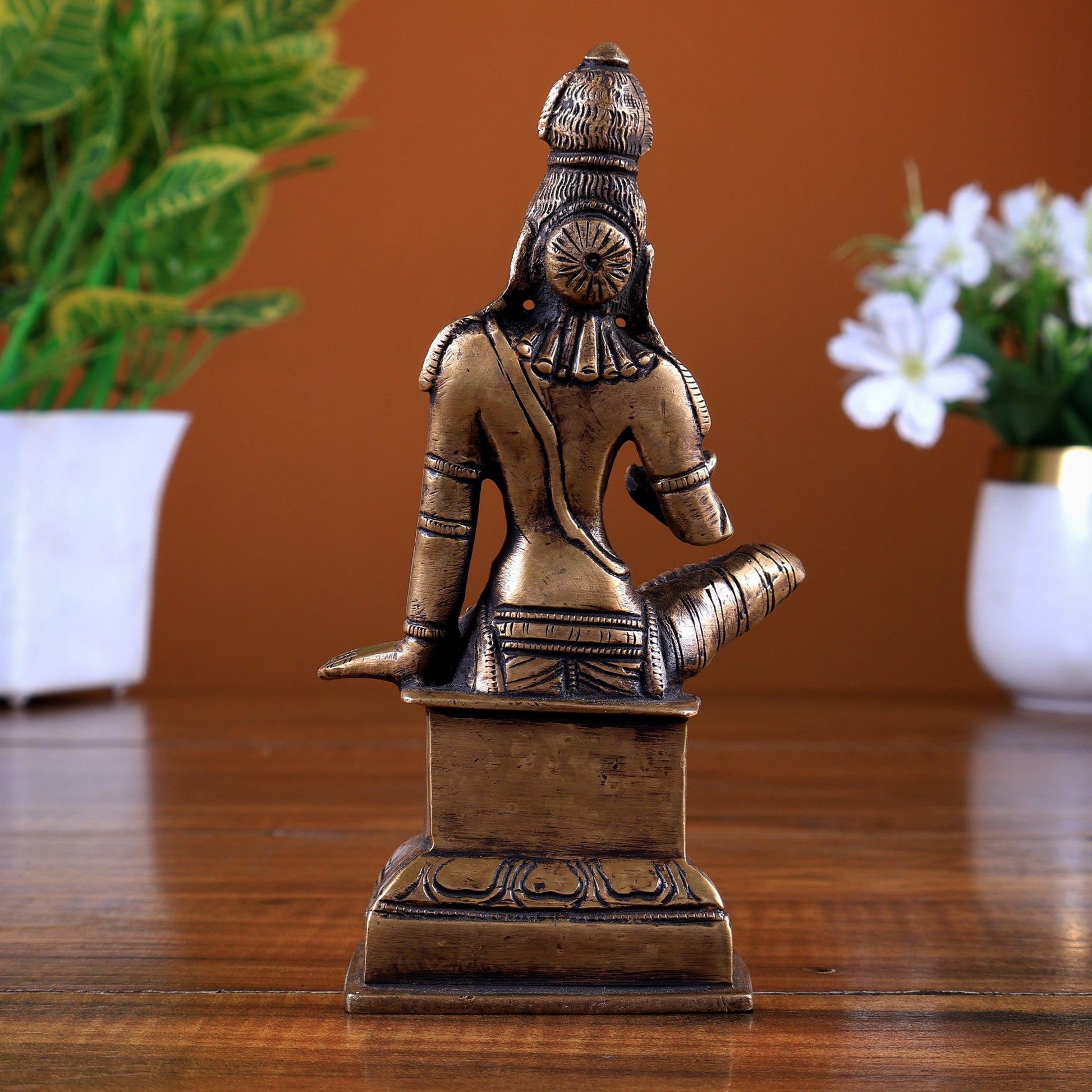 Brass Goddess Parvati Uma Devi Bhoga Shakti Idol – Antique Tone 6 inch - Budhshiv.com
