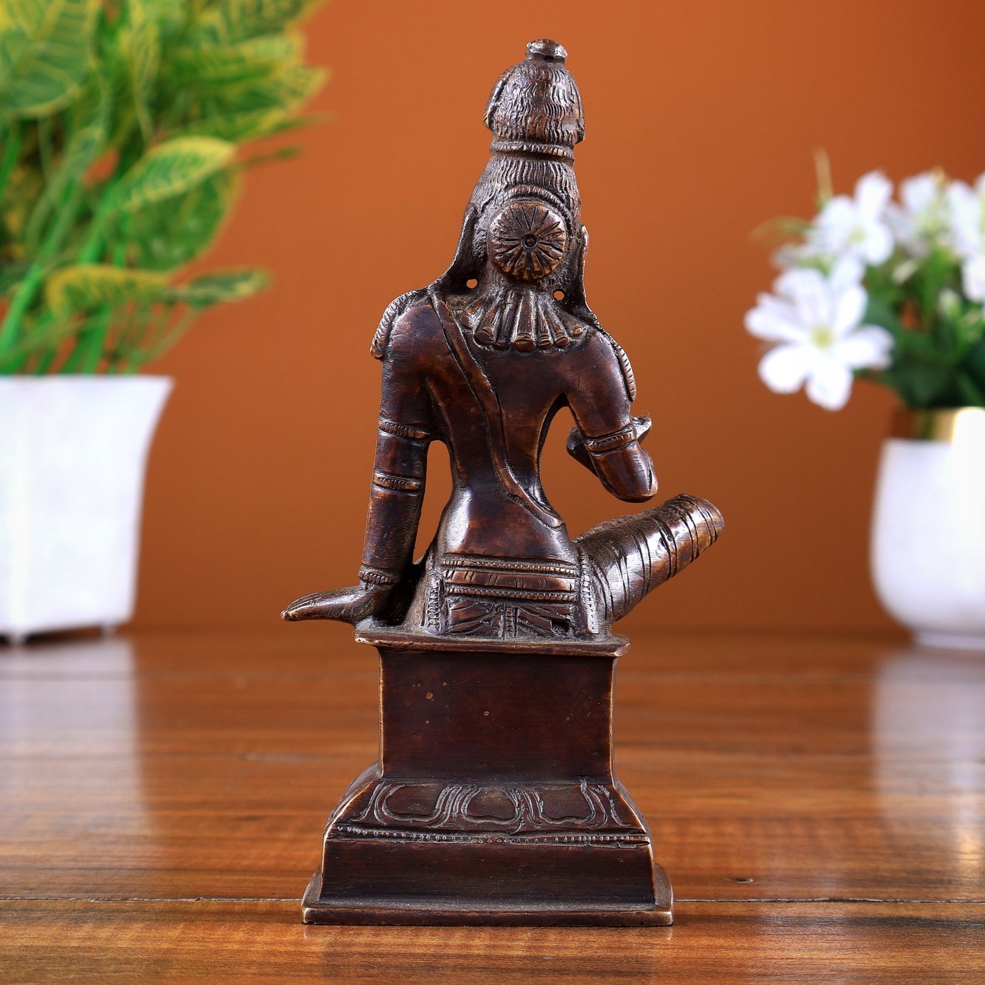 Brass Goddess Parvati Uma Devi Bhoga Shakti Idol – Light Antique Tone 6 inch - Budhshiv.com