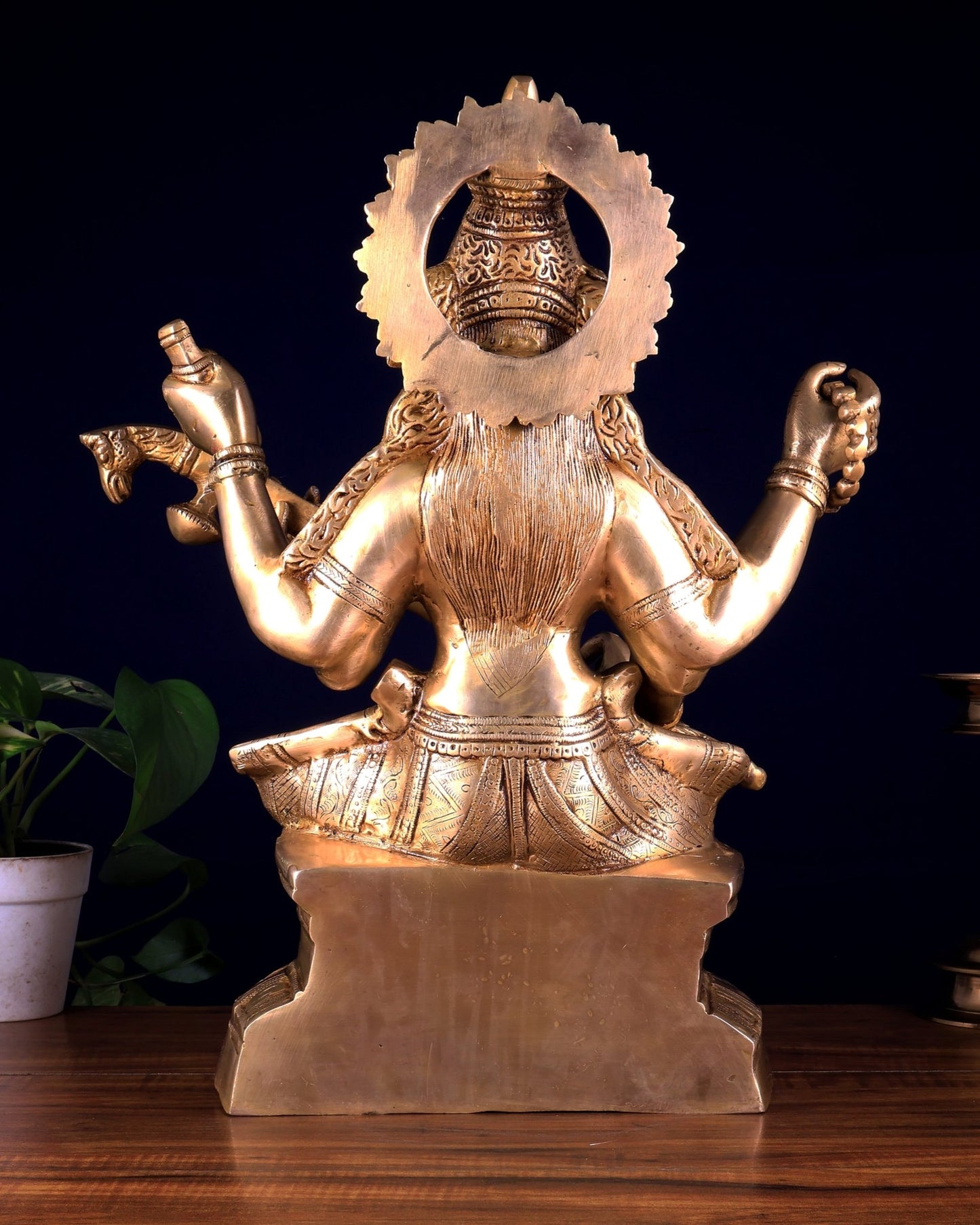 Brass Goddess Saraswati Statue – Handcrafted Idol of Wisdom & Knowledge 18 inch - Budhshiv.com
