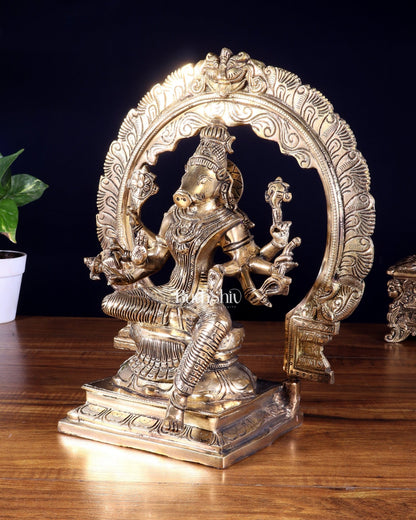 Brass Goddess Varahi Amman Statue with Prabhavali – Highly Detailed (13 Inches, 6 Kg) - Budhshiv.com