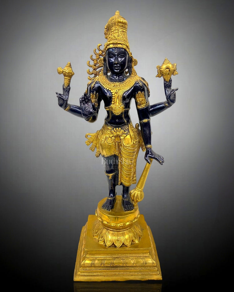 Brass Half Vishnu Half Shiva (Shankaranarayana) Statue | 21 inch - Budhshiv.com