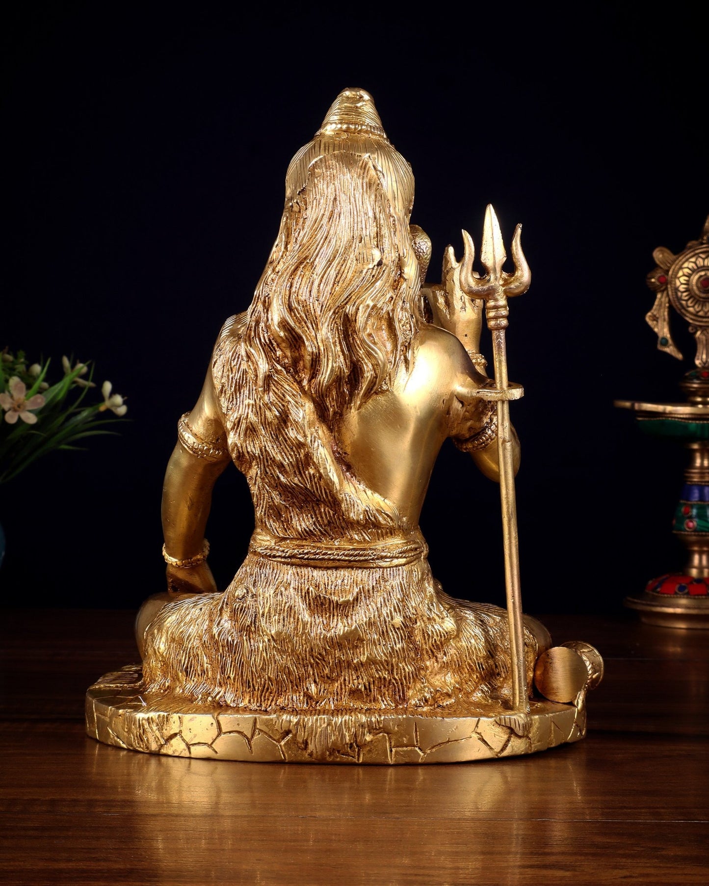 Brass Handcrafted Lord Shiva Statue | 10" abhaya mudra - Budhshiv.com
