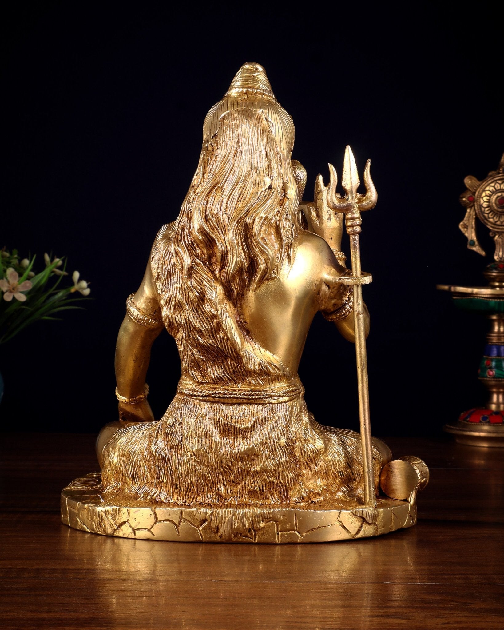 Brass Handcrafted Lord Shiva Statue | 10" abhaya mudra - Budhshiv.com