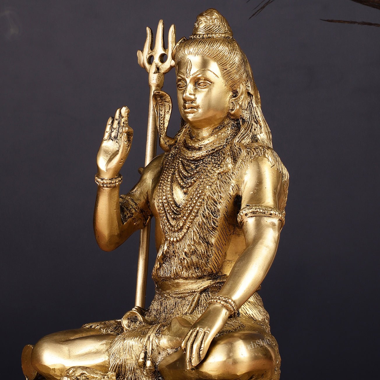 Brass Handcrafted Lord Shiva Statue | 10" - Budhshiv.com