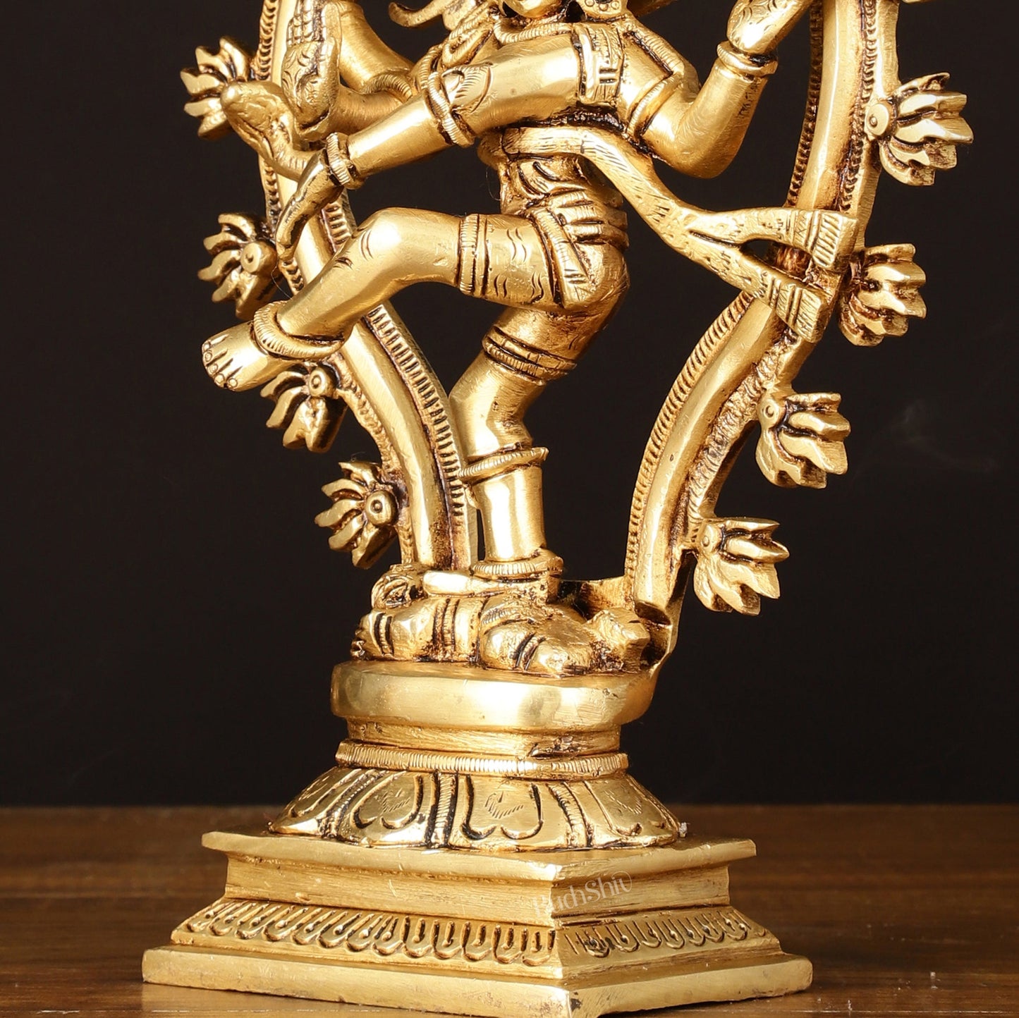 Brass Handcrafted Superfine Nataraja Statue - 10" Lord of Dance Sculpture - Budhshiv.com